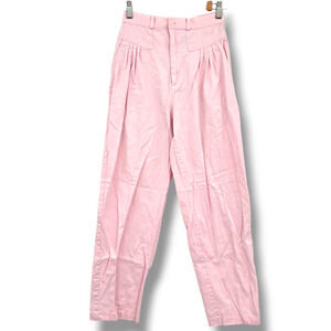 Averroe Women's Juniors High Rise Pleat Waist Taper Leg Pants Pink Size 9/10
